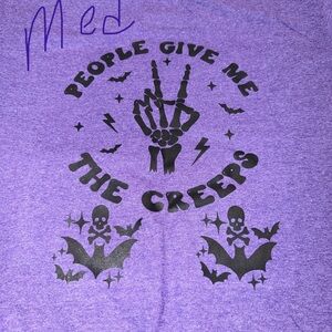 People give me the creeps Graphic Tee - Purple